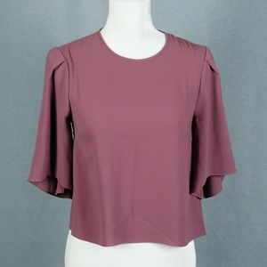 Wilfred Dusty Rose Purple Flutter Sleeve Top